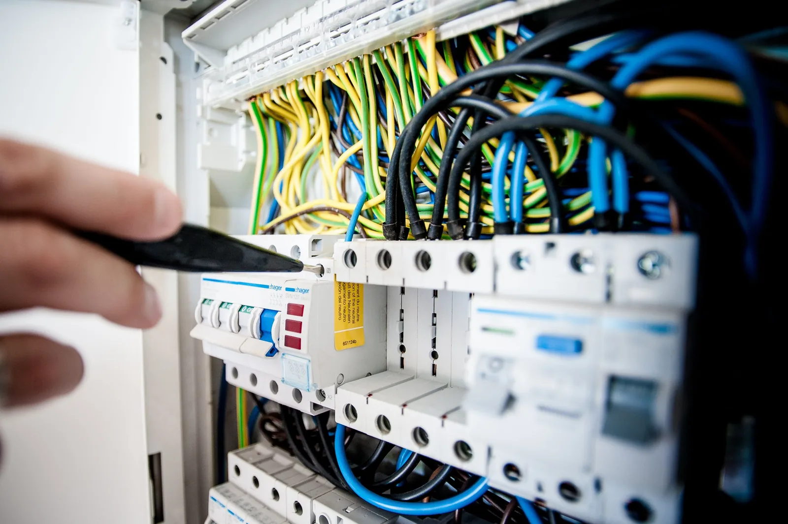 Electrical panel assessed during a service upgrade quote in Surrey